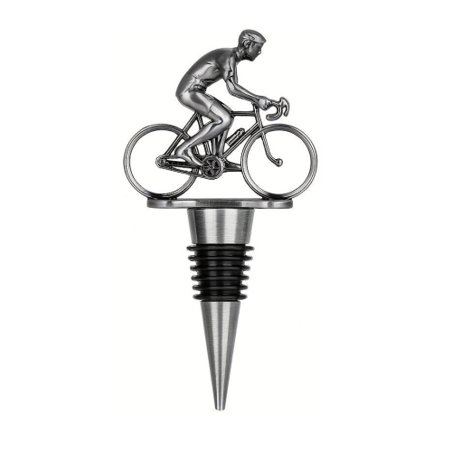 Bicycle bottle stopper - silver wine stopper