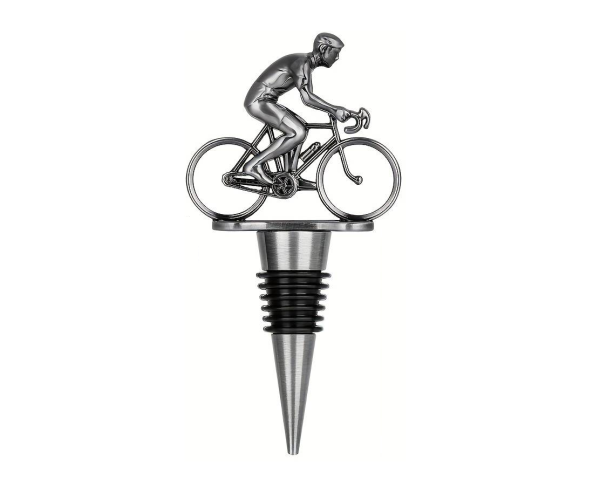 Bicycle bottle stopper - silver wine stopper