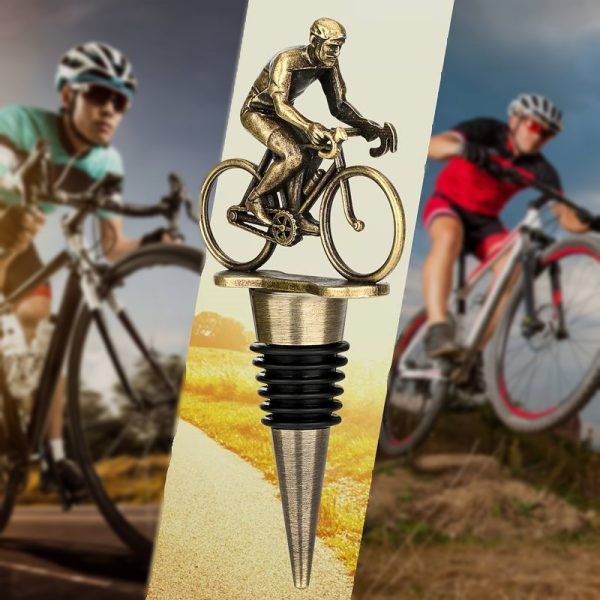 Bicycle bottle stopper - silver wine stopper