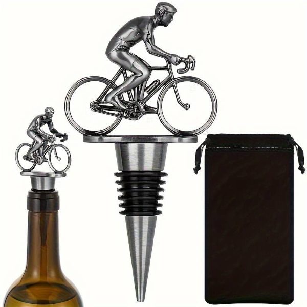Bicycle bottle stopper - silver wine stopper
