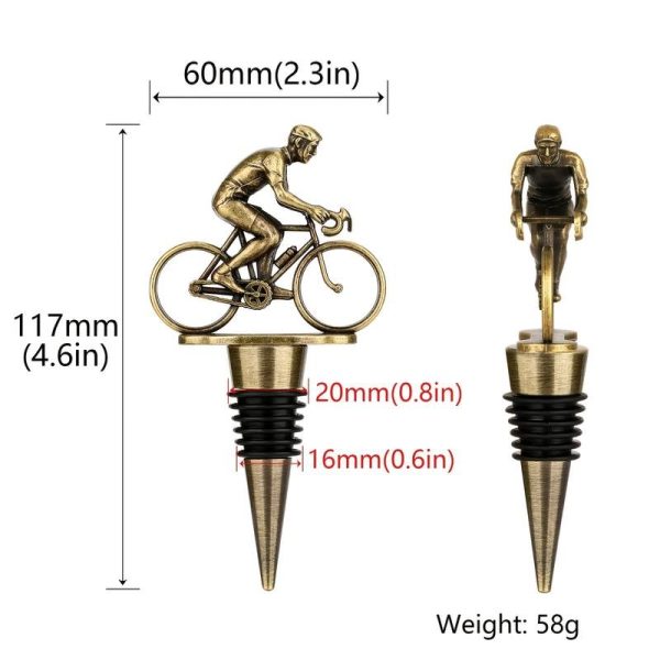 Bicycle bottle stopper - silver wine stopper