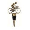 cyclist Bicycle bottle stopper - wine cork gold