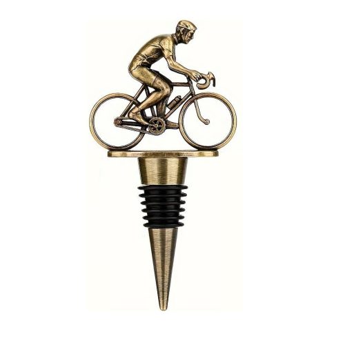 Bicycle bottle stopper - wine cork gold