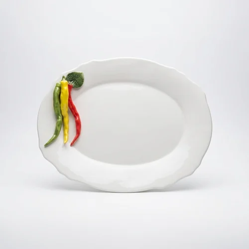 Large oval chili pepper platter