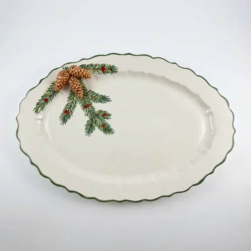Large oval pine platter