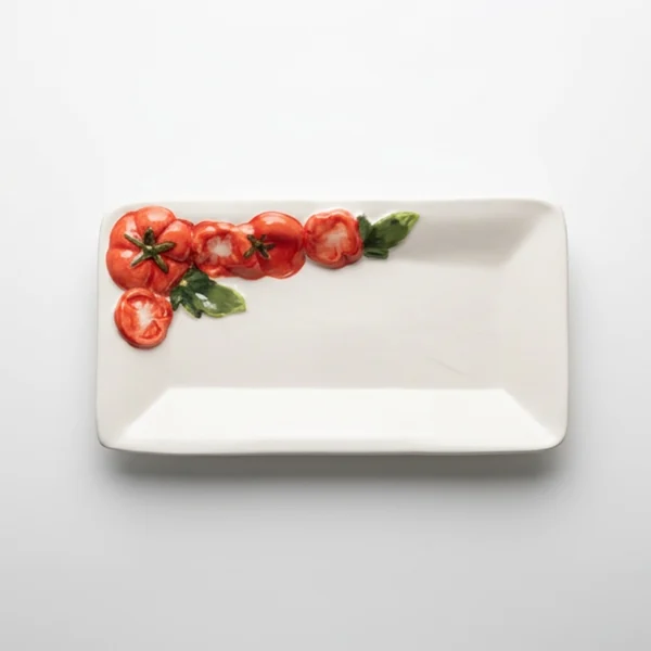 Small square tomato plate