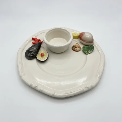 Round plate with sea bowl