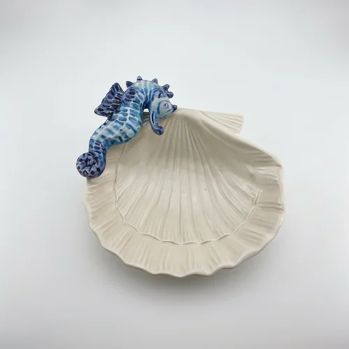 Seahorse shell bowl