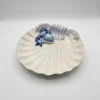Large seashell plate seahorse
