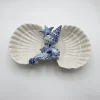 Seahorse shell double bowl