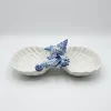 Seahorse shell double bowl