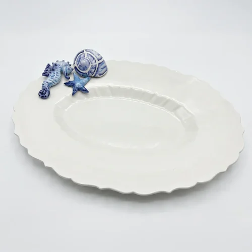 Large deep seahorse bowl