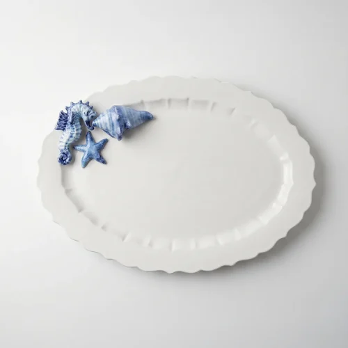 Large oval seahorse platter
