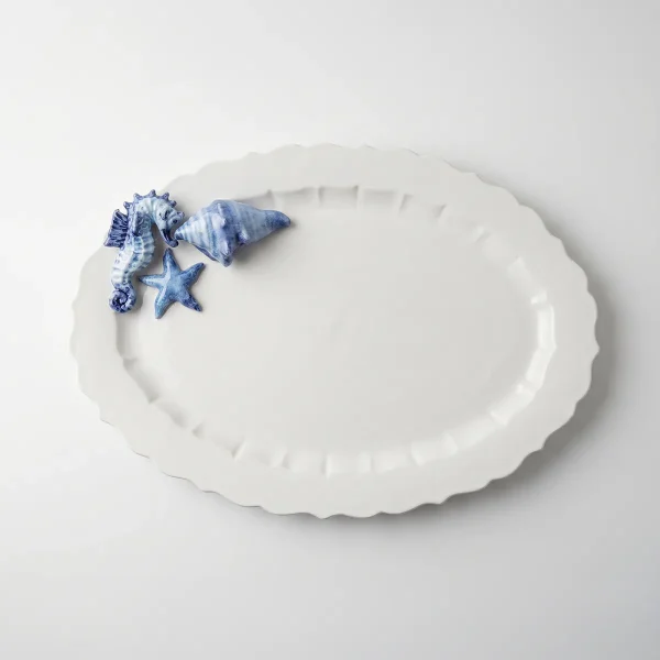 Large oval seahorse platter