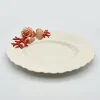 Large deep oval platter red coral