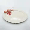 Large oval red coral platter