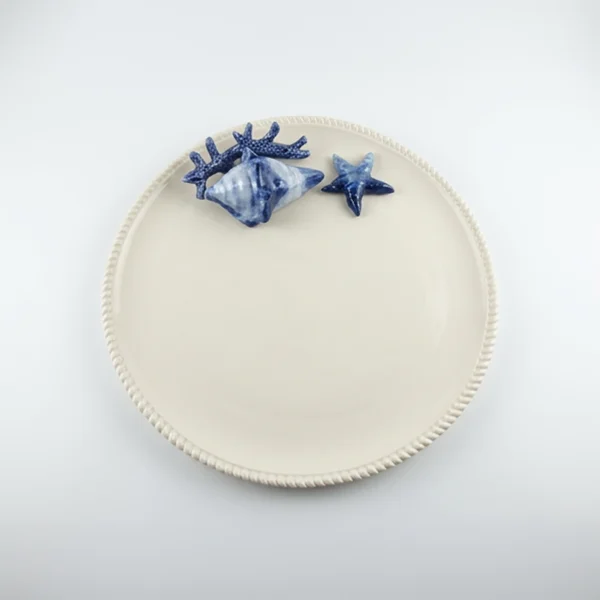 Round blue coral plate