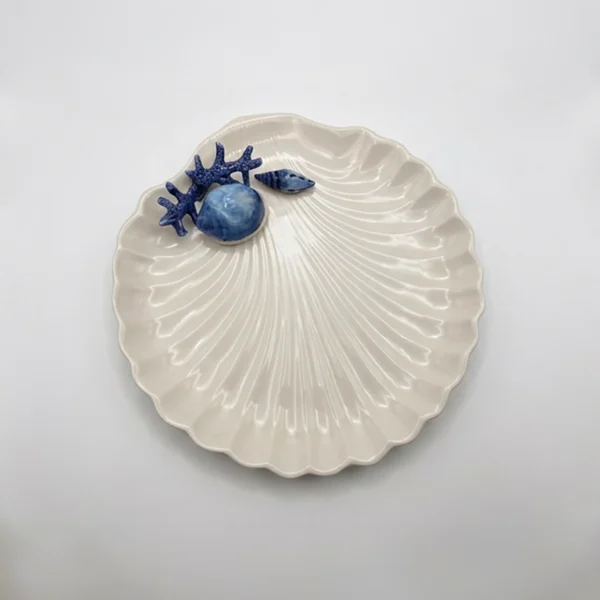 Shell plate blue coral