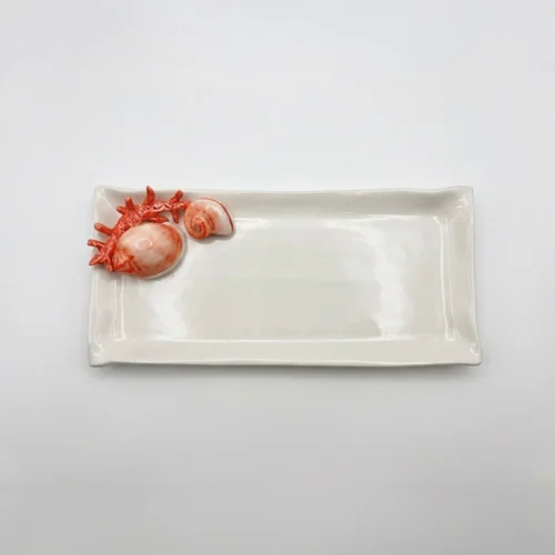 Red coral napkin plate