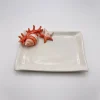 Small red coral napkin plate