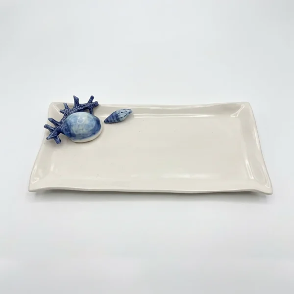 Medium blue coral napkin plate