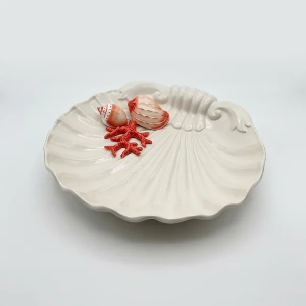 Seashell plate red coral