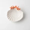 Red coral shell bowl