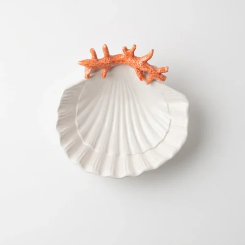 Red coral shell bowl
