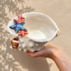 Coral seashell bowl