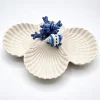 Seashells quadruple bowl blue coral