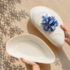Large mussel tureen blue coral
