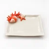 Small red coral napkin plate