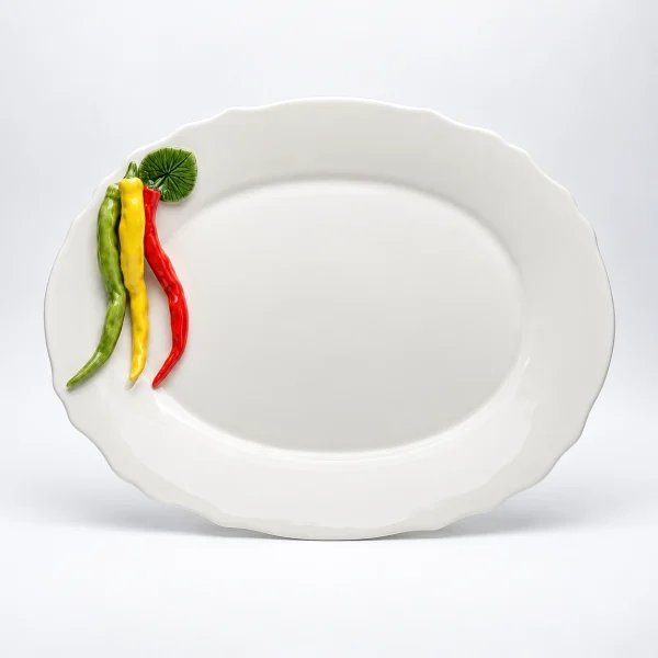 Large oval chili pepper platter