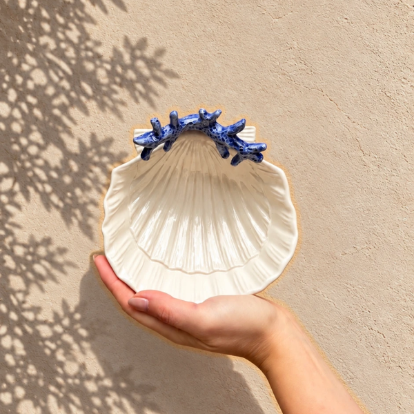 Seashell small bowl blue coral