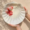 Seashell plate red coral