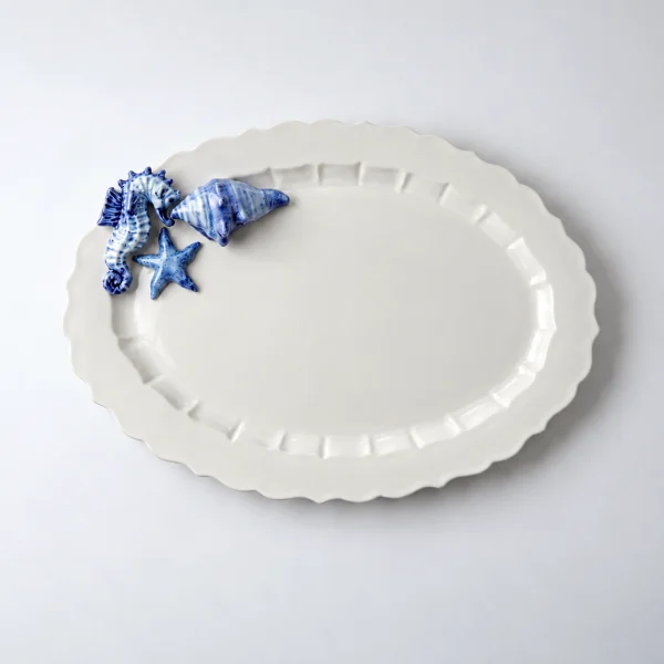 Large oval seahorse platter