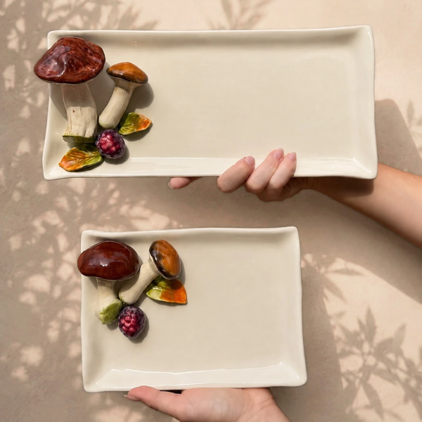 Small mushroom napkin plate