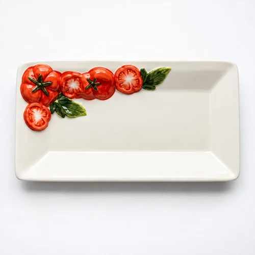 Small square tomato plate