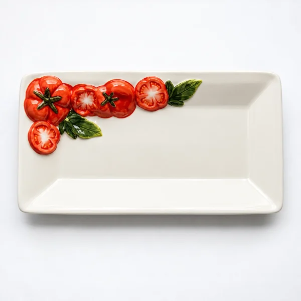 Small square tomato plate