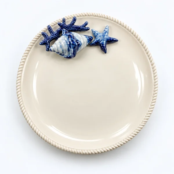 Round blue coral plate