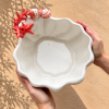 Large red coral bowl