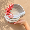 Coral seashell bowl