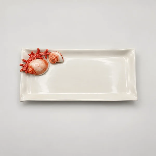 Red coral napkin plate
