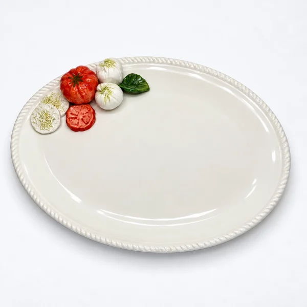 Large oval mozzarella platter