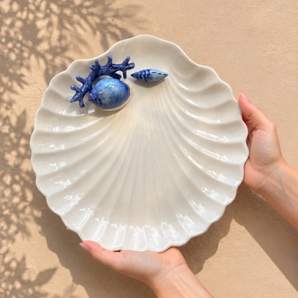 Shell plate blue coral